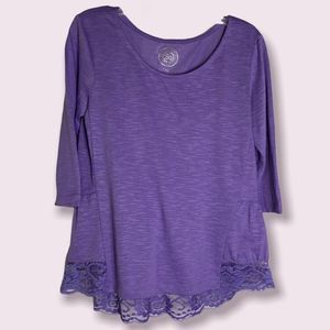 SO Purple Kids Blouse with Lace Trim